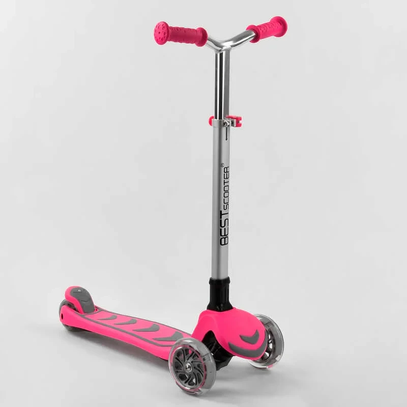 Самокат триколісний Best Scooter 00211, складне алюмінієве кермо, фото 1