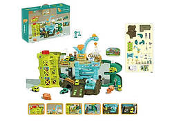Трек ZX 663 A (16) “Будівельний майданчик”, механічний підйомник,  кран, 4 машинки, 2 ігрові фігурки, в коробці