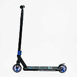 Самокат трюковий Best Scooter 54528 (1) HIC-система, ПЕГИ, алюмінієвий диск та дека, колеса PU d-110мм, ширина керма-52см, висота, фото 3