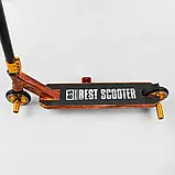 Самокат трюковий Best Scooter BS-77225 (4) HIC-система, ПЕГИ, алюмінієвий диск та дека з ПРИНТОМ, колеса PU, d = 110мм, ширина, фото 3