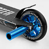 Самокат трюковий Best Scooter BS-77566 (4) HIC-система, ПЕГИ, алюмінієвий диск та дека з ПРИНТОМ, колеса PU, d = 110мм, ширина, фото 5