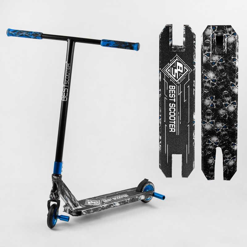 Самокат трюковий Best Scooter BS-99808 (4) HIC-система, ПЕГИ, алюмінієвий диск та дека з ПРИНТОМ, колеса PU, d = 110мм, ширина, фото 1
