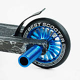 Самокат трюковий Best Scooter BS-99808 (4) HIC-система, ПЕГИ, алюмінієвий диск та дека з ПРИНТОМ, колеса PU, d = 110мм, ширина, фото 7