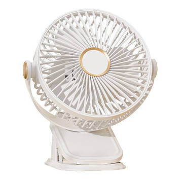 Настільний вентилятор USB / Кліпсовий вентилятор з підсвіткою /  Вентилятор на пришіпці з нічником  Білий