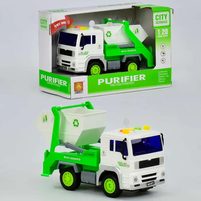 Сміттєвоз WY 521 В (36) музичний, світло, в коробці, фото 1