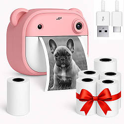Дитяча камера миттєвого друку + Подарунок 5шт термопаперу / Дитяча фотокамера / Дитячий цифровий фотоапарат