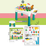 Столик з конструктором 6787-119 (16) 124 деталі, стіл, стілець, 2 кошики, в коробці, фото 2