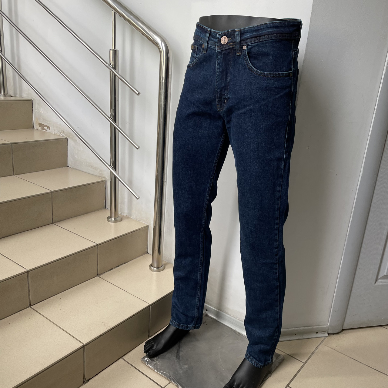 Джинси Wrangler чоловічі прямі стрейч класичні 36 сині, фото 1