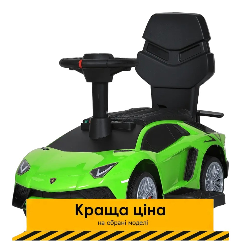 Каталка-толокар з мотором (музика, світло, 1 мотор 25W, акумулятор 6V4,5AH) M 5777EBL-5 Зелений