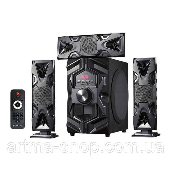 Акустична система 3.1 DJACK MTK Блютуз комплект акустики, Потужність 90 ватів Bluetooth FM-радіо USB Чорний, фото 1