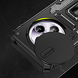 Чохол броньований протиударний для Xiaomi Redmi A4 5G ЧОРНИЙ Чохол із підставкою та шторкою, фото 8