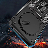 Чохол броньований протиударний для Xiaomi Redmi A4 5G ЧОРНИЙ Чохол із підставкою та шторкою, фото 10