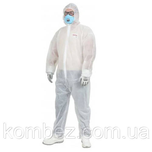 Комбінезон одноразовий поліпропілен 30г/м2, з капюшоном на блискавці, фото 1