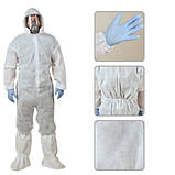 Комбінезон одноразовий поліпропілен 30г/м2, з капюшоном на блискавці, фото 3