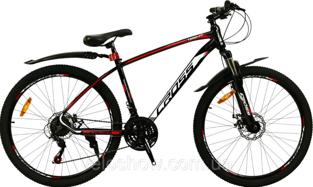 Підлітковий алюмінієвий 24 Tracker Shimano велосипед з амортизатором Crossbike, фото 1
