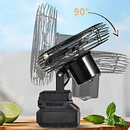 Бездротовий вентилятор 8" на 2 швидкості з 2 акумуляторами 21V та автоповоротом VAP-8, фото 4