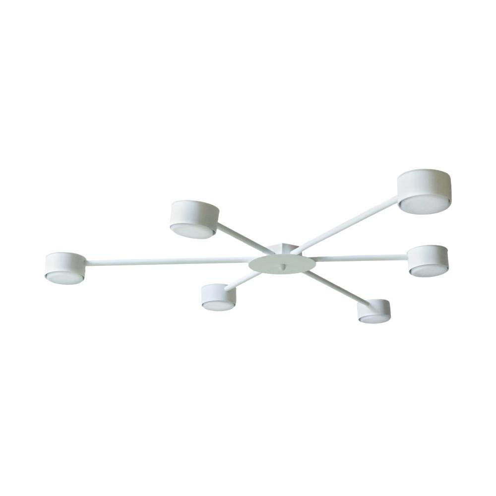 Люстра стельова MSK Electric Copter на шість круглих плафонів під лампи GX53 біла NL 8040-6 WH 840х55мм