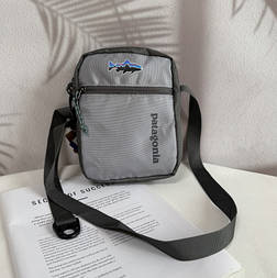 Сумка чоловіча Patagonia барсетка мессенджер через плече сіра. Люкс