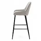 Барне крісло PADRA з велюру з візерунком «ялинкою» на 4 металевих ніжках, сірий колір, фото 3