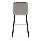 Барне крісло PADRA з велюру з візерунком «ялинкою» на 4 металевих ніжках, сірий колір, фото 5