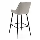 Барне крісло PADRA з велюру з візерунком «ялинкою» на 4 металевих ніжках, сірий колір, фото 6