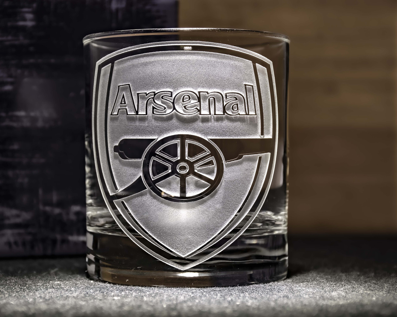 Склянка для віскі з гравіюванням логотипу ФК Арсенал Arsenal FC SandDecor