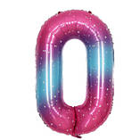 Кулька цифра 0 фольгована з принтом зірок 40 дюймів різнобарвний, фото 2