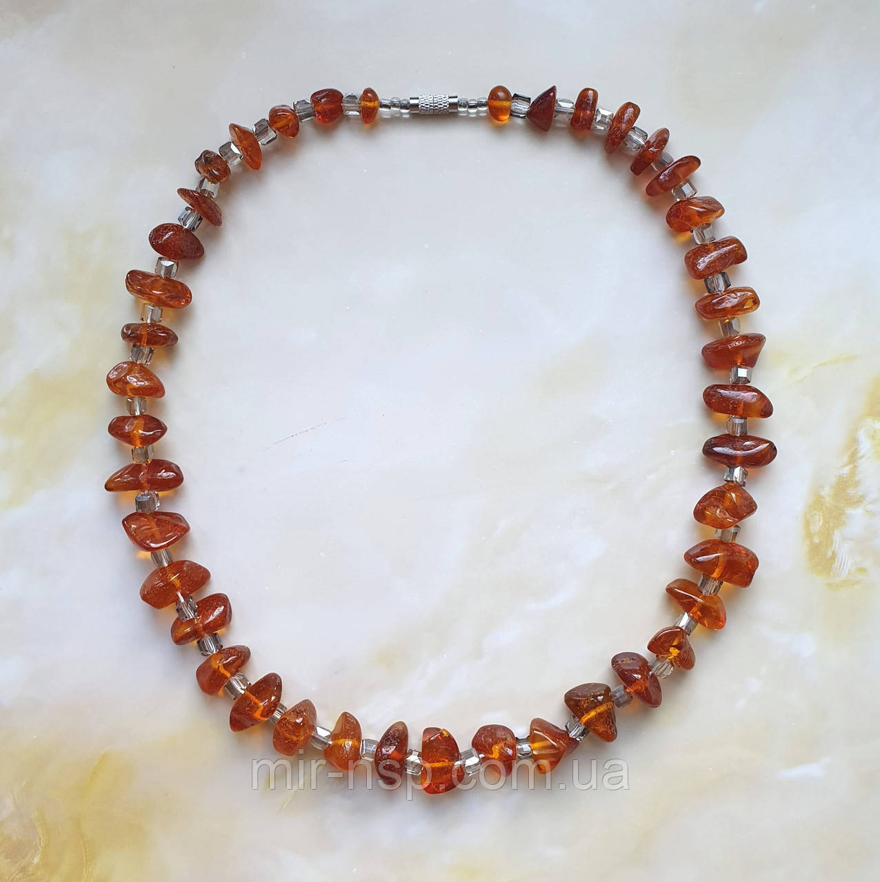 Намисто 100% натуральний бурштин (не прес, не плавка) вага 27г довжина 46 см, фото 1