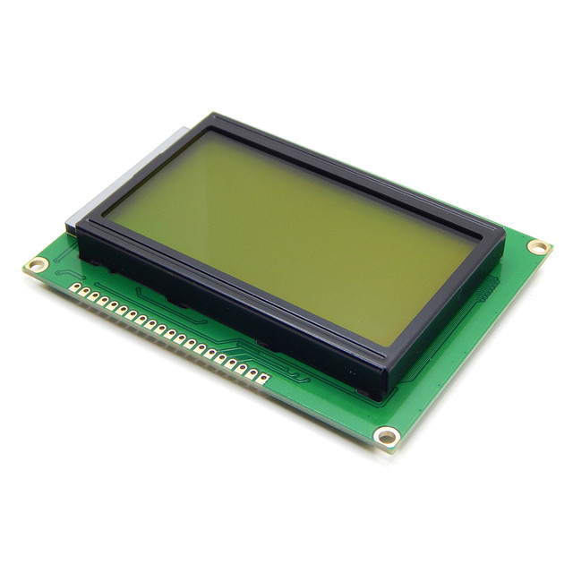 LCD дисплей графічний 128x64 пікселів з жовтим підсвічуванням для Arduino