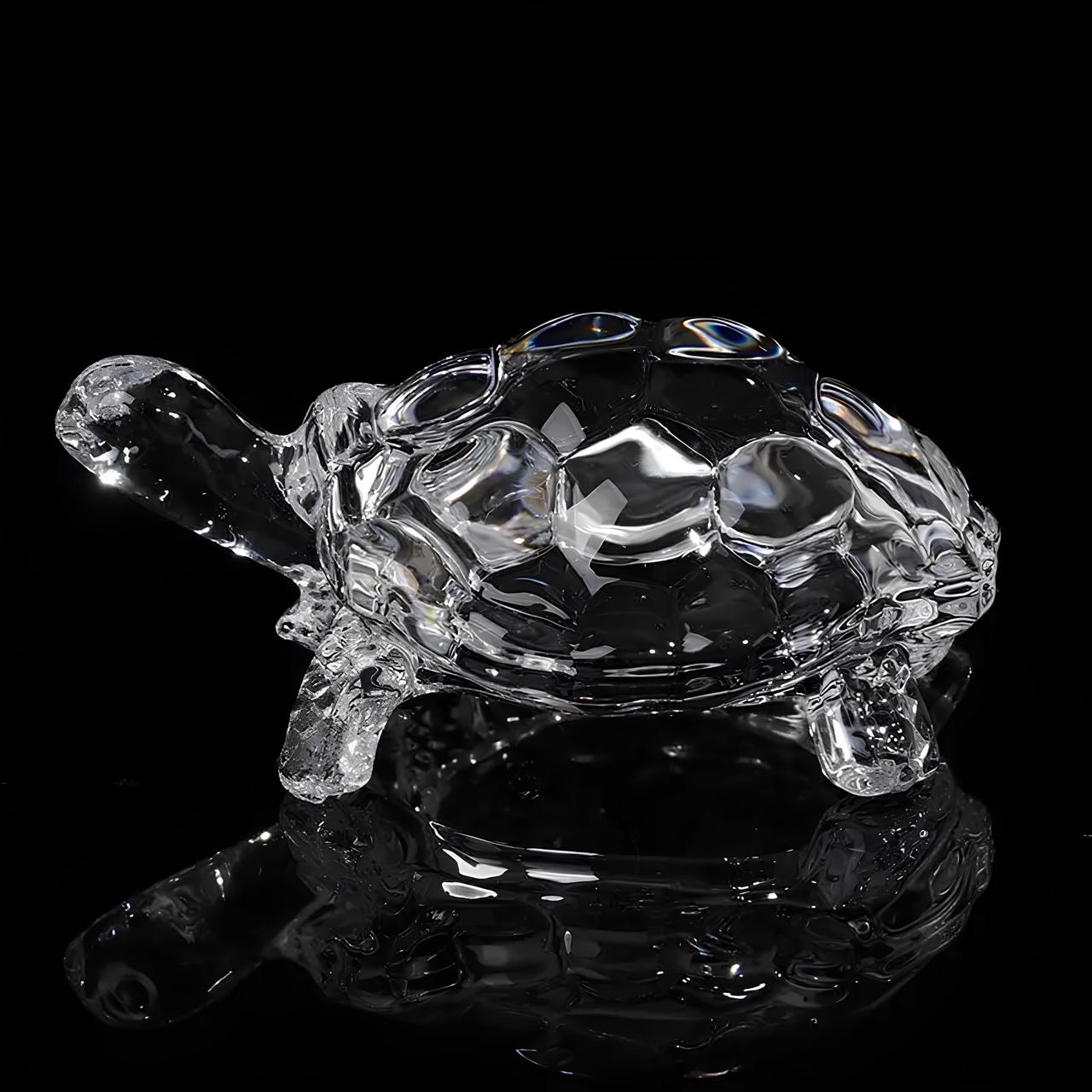Скляна статуетка Черепаха RESTEQ — талісман удачі, довголіття та стабільності, фігурка для інтер'єру 8,5×5,5 см