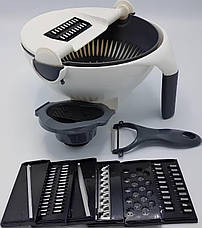 Багатофункціональна овочерізка Wet Basket Vegetable Cutter з 7 змінними лезами — мультислайсер для різання овочів, фруктів, сиру, фото 2