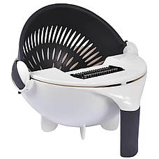 Багатофункціональна овочерізка Wet Basket Vegetable Cutter з 7 змінними лезами — мультислайсер для різання овочів, фруктів, сиру, фото 3