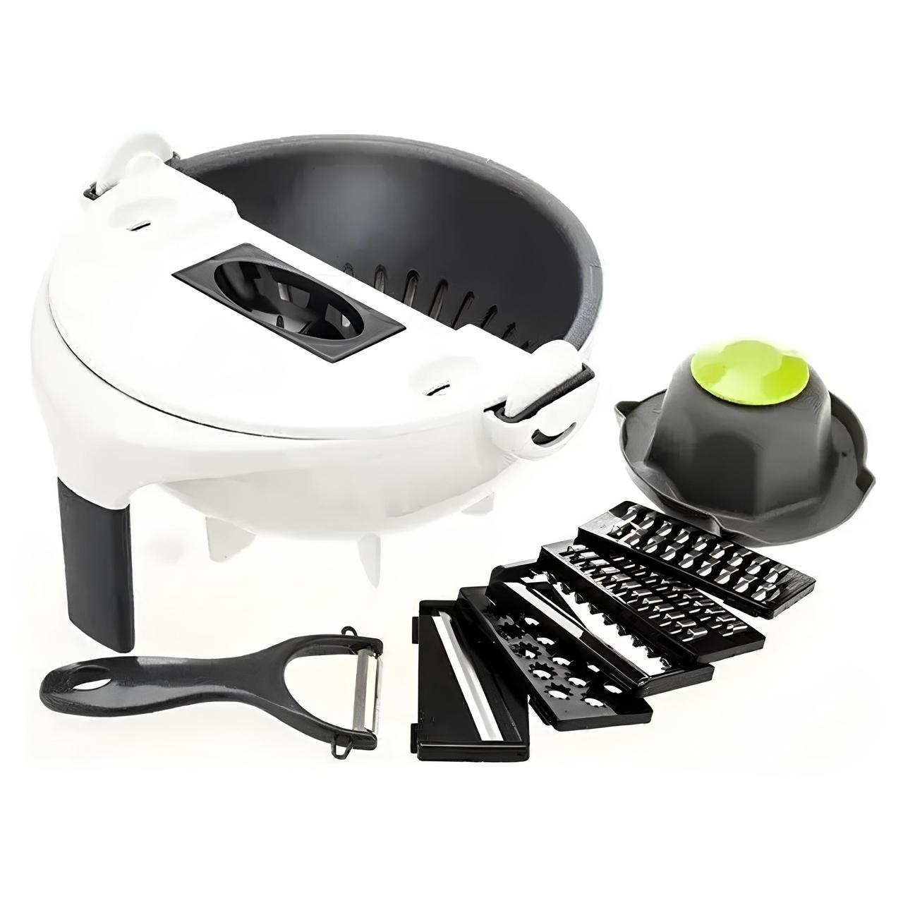 Багатофункціональна овочерізка Wet Basket Vegetable Cutter з 7 змінними лезами — мультислайсер для різання овочів, фруктів, сиру