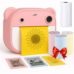 Дитяча камера миттєвого друку + Подарунок 3шт Кольоровий термопапір / Дитяча фотокамера / Дитячий фотоапарат