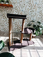 Когтеточка с двумя лежанками для кошек 72*83*35 см Шоколадний