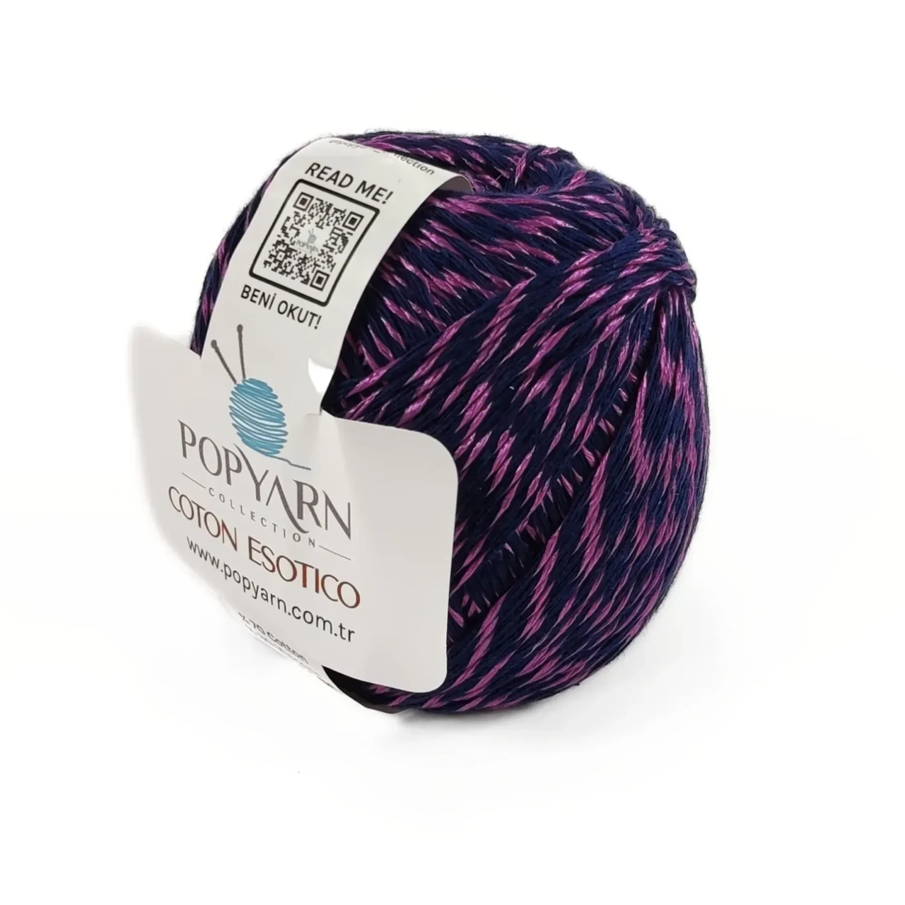Пряжа Coton Esotico/Котон Езотіко, лилово-синій В-3, Popyarn, фото 1