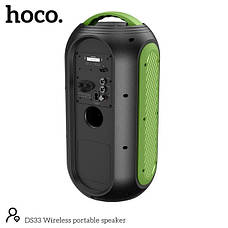 Портативна Вluetooth колонка Hoco DS33 Акустика-караоке з мікрофоном і пультом 30Вт 4500 мАч Чорний/Зелений, фото 5