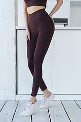 Лосини жіночі спортивні повсякденні легінси Eva коричневі