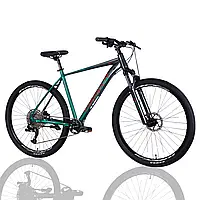 Велосипед AL 29" Formula ZEPHYR EXPERT HDD рама-21" темно-сріблястий з зеленим 2025