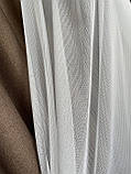 Тюль однотонний молочний зі структурою, фото 2