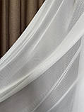 Тюль однотонний молочний зі структурою, фото 4