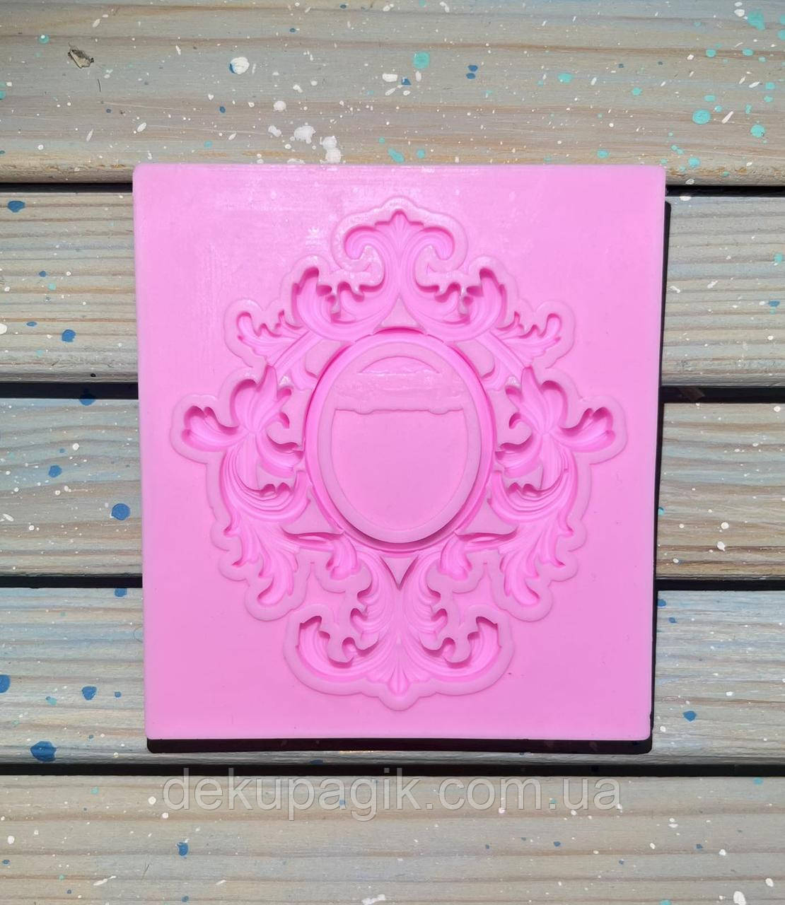 Молд силіконовий 7,5х7см Рамка овальна Вінтаж, фото 1