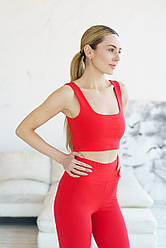 Жіночий костюм лосини і топ спортивний комплект для тренувань Eva червоний