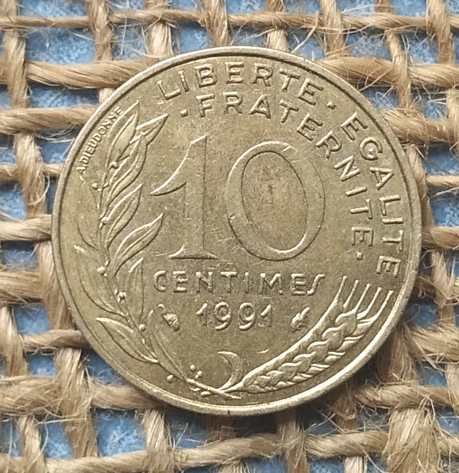 10 сантимiв 1991 року францiя