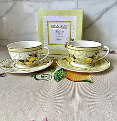 Набір 2 чашки з блюдцями 280 мл Brandani Limoni