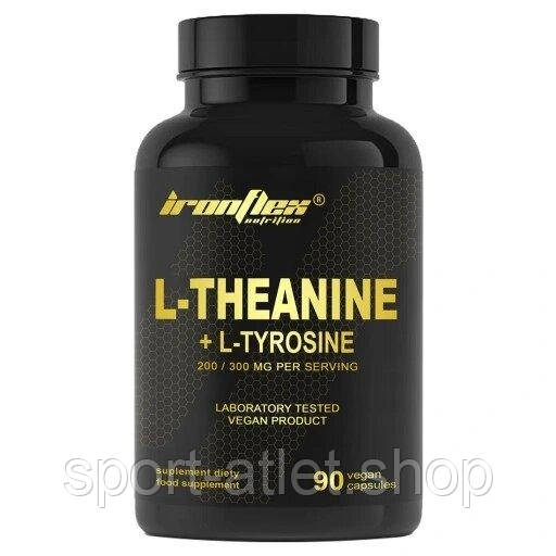 Амінокислота IronFlex L-Theanine + Tyrosine, 90 вегакапсул, фото 1