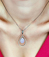 💗Срібний кулон з рожевим кварцом і кубічним цирконієм покритий родієм — ніжність, що надихає