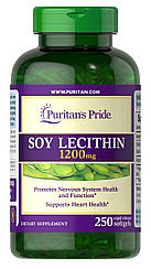 Лецитин із сої, Soy Lecithin, Puritan's Pride, 1200 мг, 250 гелевих капсул