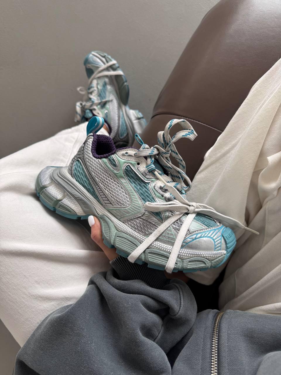 Кросівки чоловічі блакитні Balenciaga 3XL AQUAMARINE (20292), фото 1