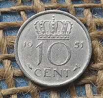 10 центiв 1951 року. Нiдерланди